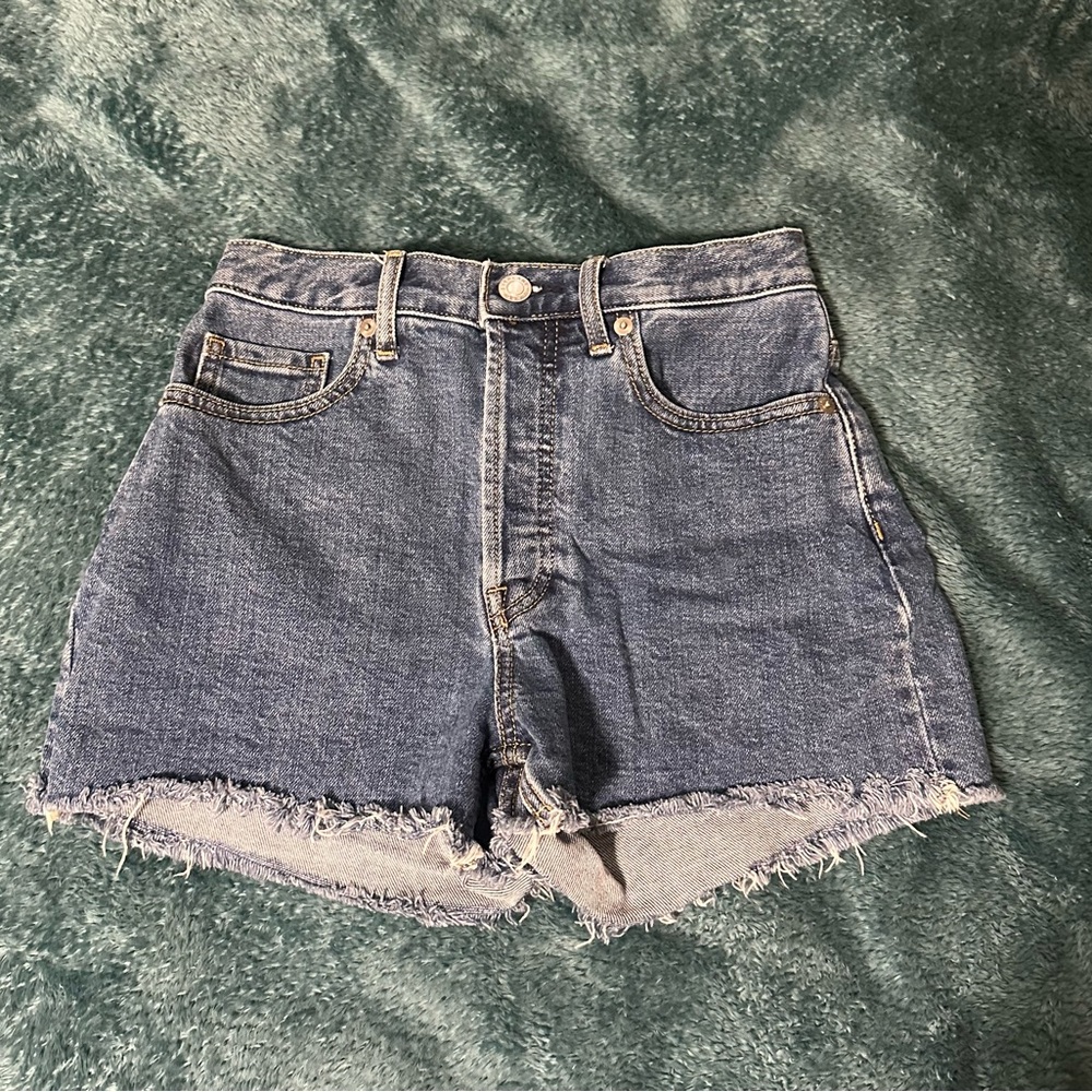 Everlane High Waist Denim Blue Shorts